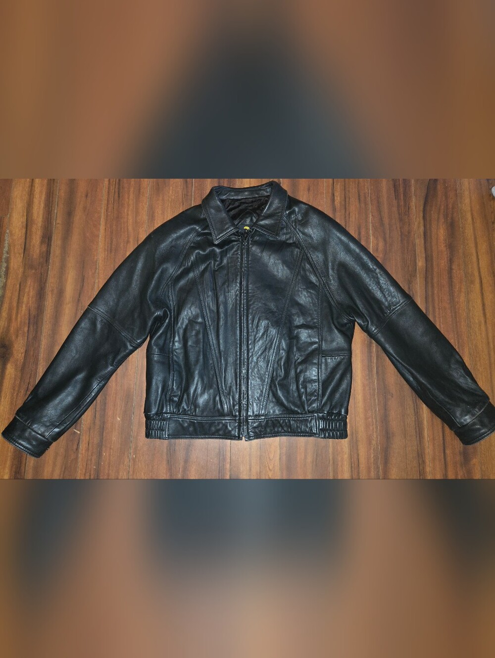 Men's Neiman Marcus Black Leather Bomber Jacket Size 42